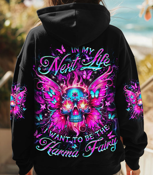 KARMA FAIRY SKULL SKULL WINGS ALL OVER PRINT - YHDU0703253