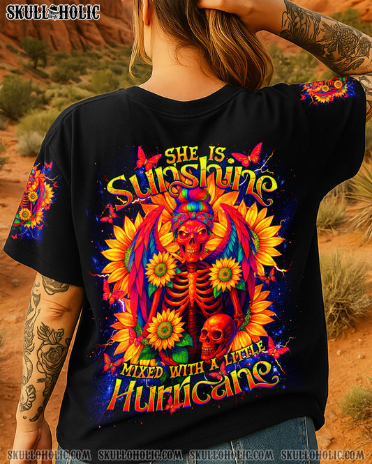 SHE IS SUNSHINE SKELETON SUNFLOWER ALL OVER PRINT - TLNT1404255