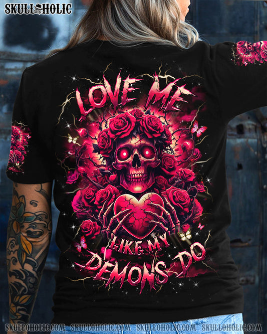 LOVE ME LIKE MY DEMONS DO SKULL ALL OVER PRINT - YHHG1504253