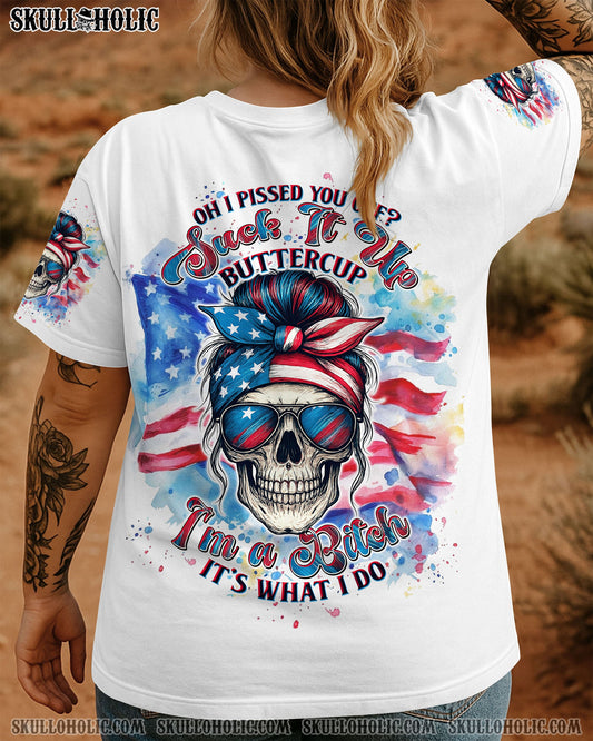 OH I PISS YOU OFF SKULL MESSY BUN ALL OVER PRINT - TLTW1704251
