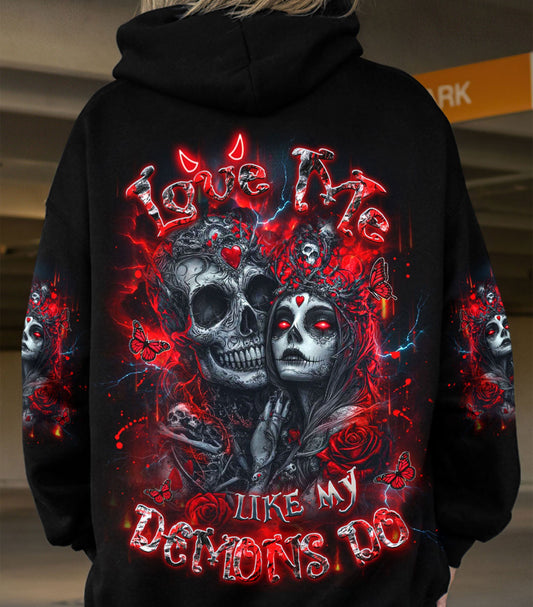 LOVE ME LIKE MY DEMONS DO SKULL ALL OVER PRINT - YHDU2702252