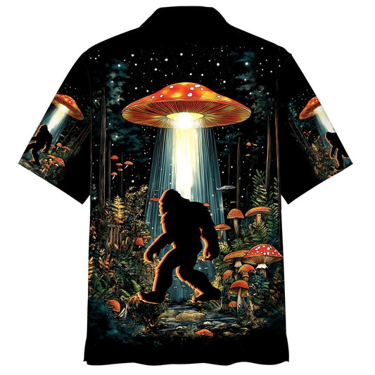 Mushroom Bigfoot Night Hawaiian Shirt