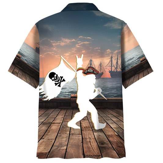 Bigfoot Pirate Captain Hawaiian Shirt