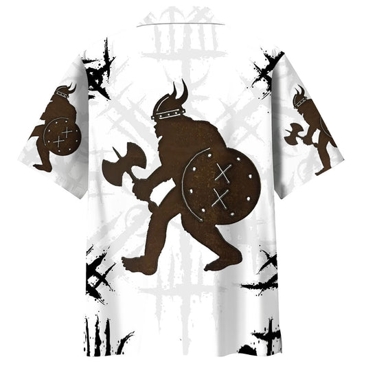Bigfoot Viking Warrior Hawaiian Shirt