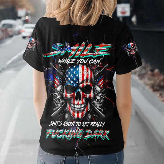 SMILE WHILE YOU CAN ALL OVER PRINT