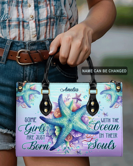 Some Girls Are Just Born Starfish Leather Handbag