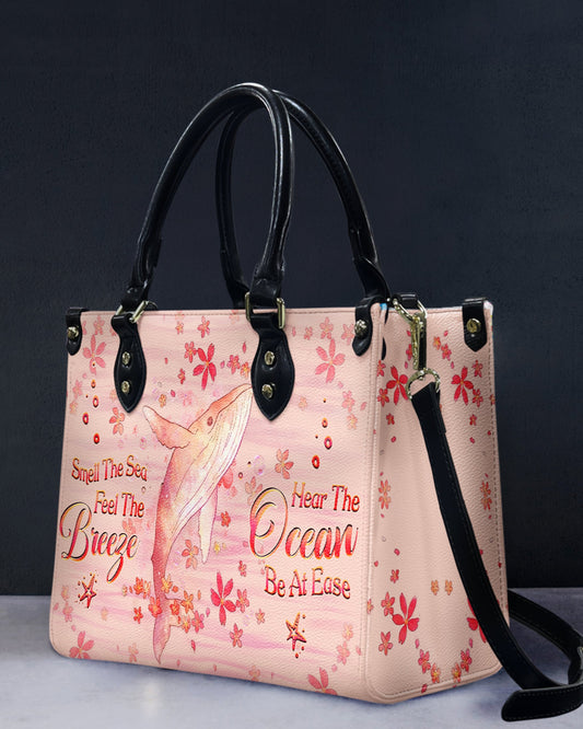Smell The Sea Feel The Breeze Whale Leather Handbag
