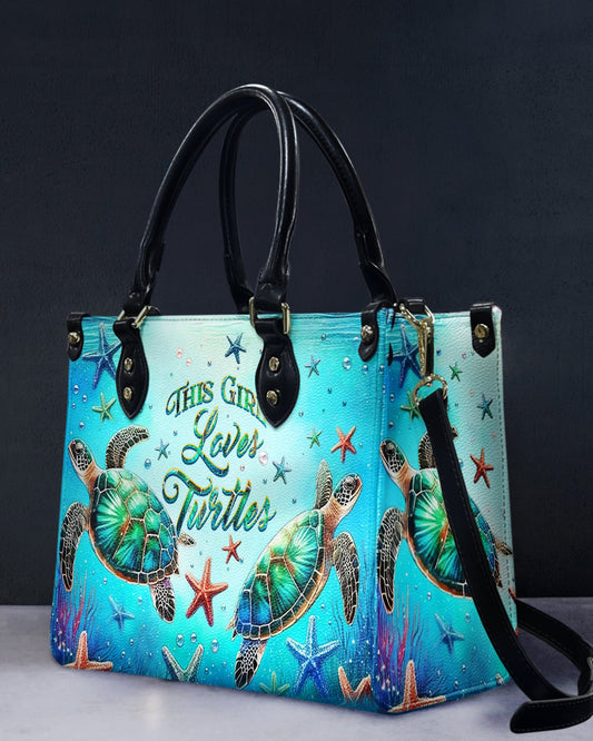 This Girl Loves Turtles Leather Handbag