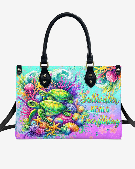 Saltwater Heals Everything Turtle Leather Handbag