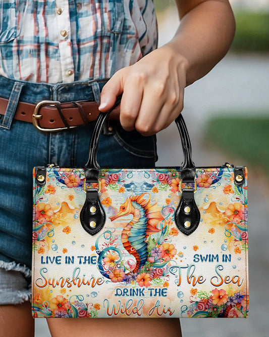 Live In The Sunshine Seahorse Leather Handbag
