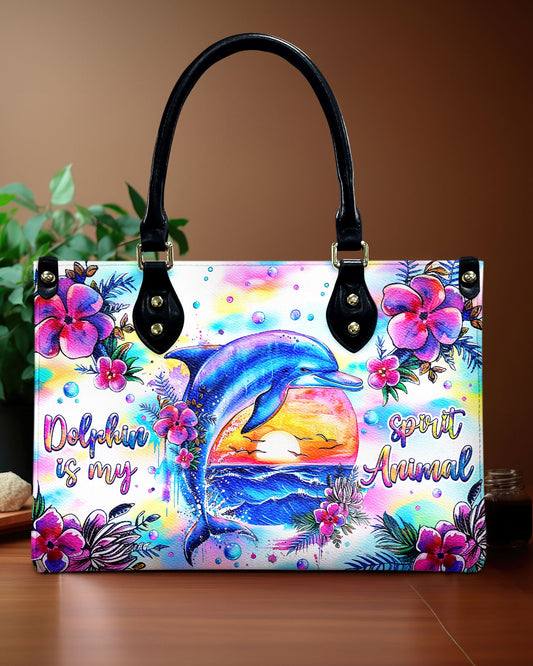 Dolphin Is My Spirit Animal Leather Handbag