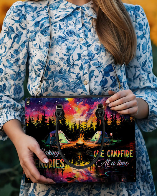 Making Memories One Campfire At A Time Leather Handbag