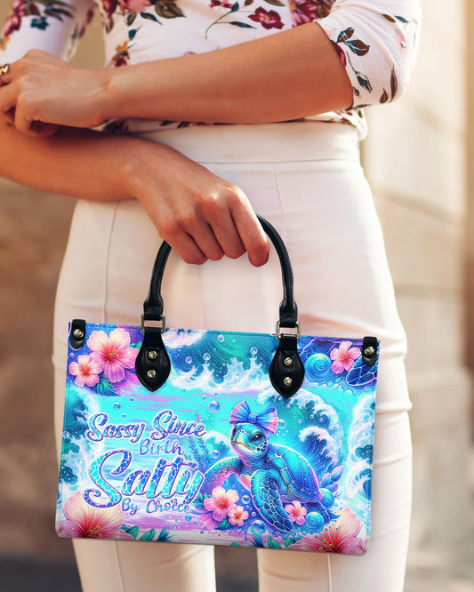 Sassy Since Birth Salty By Choice Turtle Leather Handbag