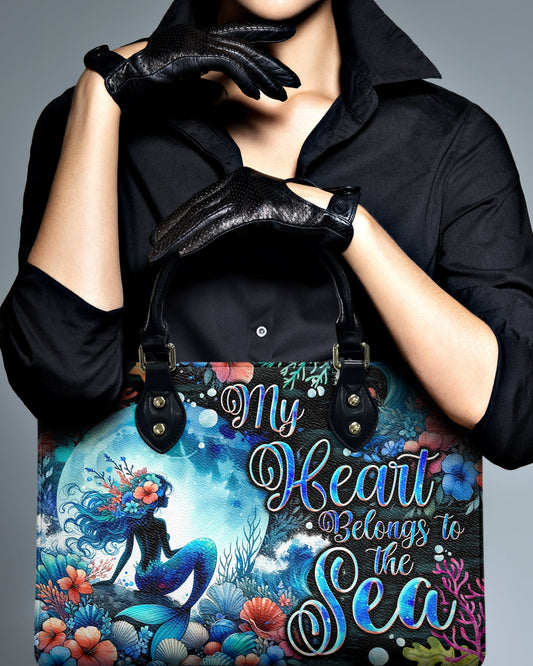 My Heart Belongs To The Sea Mermaid Leather Handbag