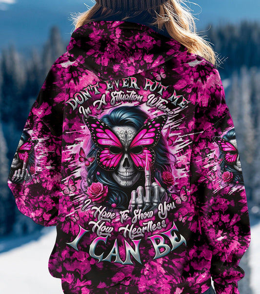 HOW HEARTLESS I CAN BE SKULL LADY TIE DYE ALL OVER PRINT - TLTW2102252