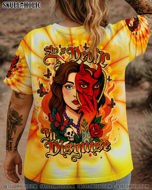 SHE'S A DEVIL IN DISGUISE SKULL LADY ALL OVER PRINT - TLTW2504251