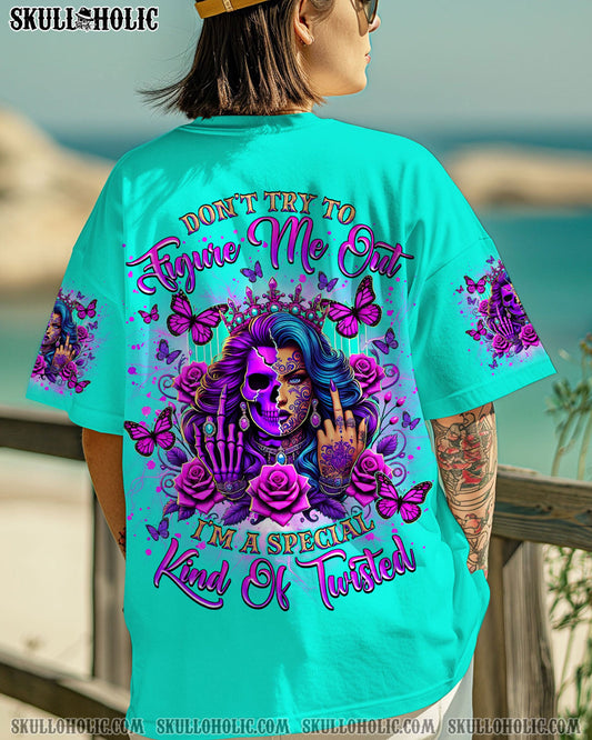 DON'T TRY TO FIGURE ME OUT SKULL LADY ALL OVER PRINT - TLNZ2703251