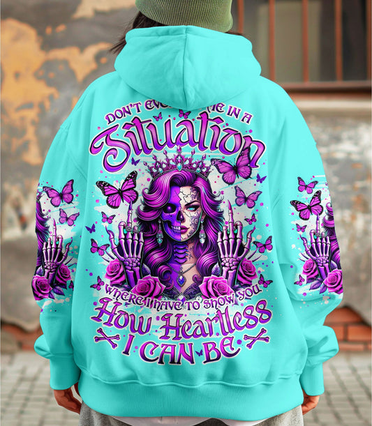 HOW HEARTLESS I CAN BE SKULL LADY ALL OVER PRINT - TLNO0403251