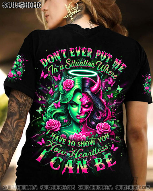 HOW HEARTLESS I CAN BE SKULL LADY ALL OVER PRINT - YHDU2403252