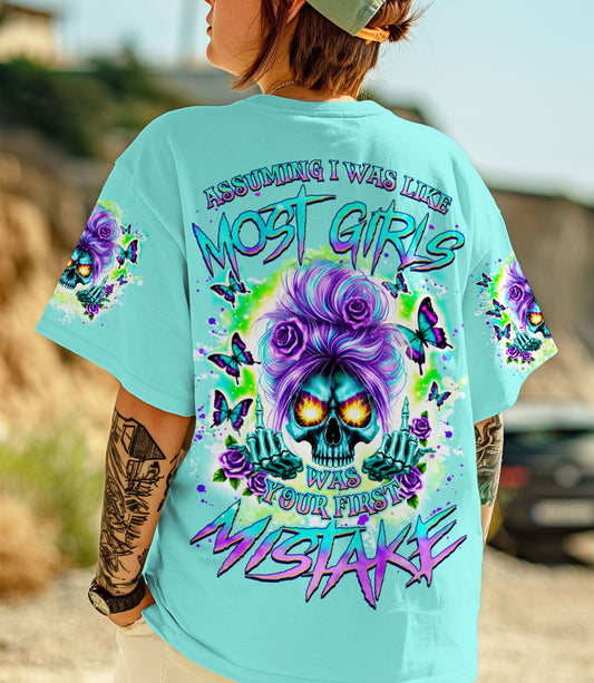 ASSUMING I WAS LIKE MOST GIRLS SKULL MESSY BUN ALL OVER PRINT - TLNZ2103253