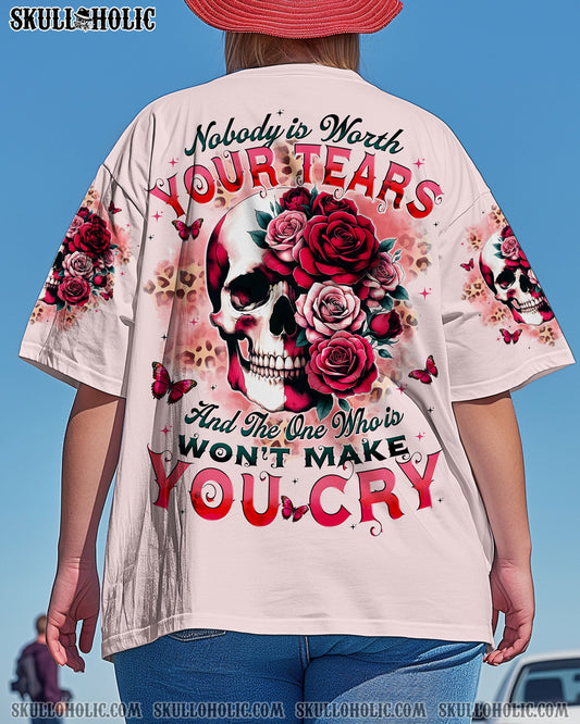 NOBODY IS WORTH YOUR TEARS SKULL ALL OVER PRINT - TYTD2403252