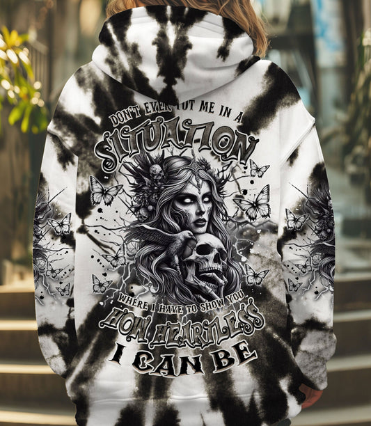 HOW HEARTLESS I CAN BE TATTOO SKULL LADY ALL OVER PRINT - TLNZ0703251