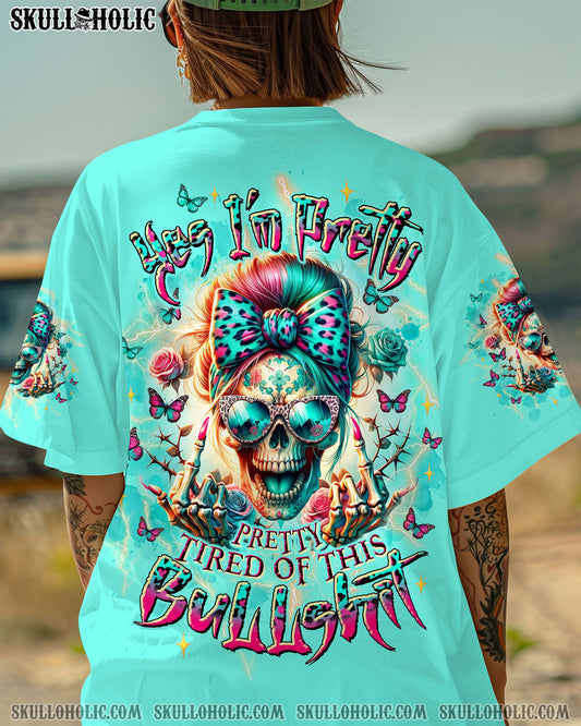 YES I'M PRETTY SKULL MESSY BUN ALL OVER PRINT - TLTW0505252