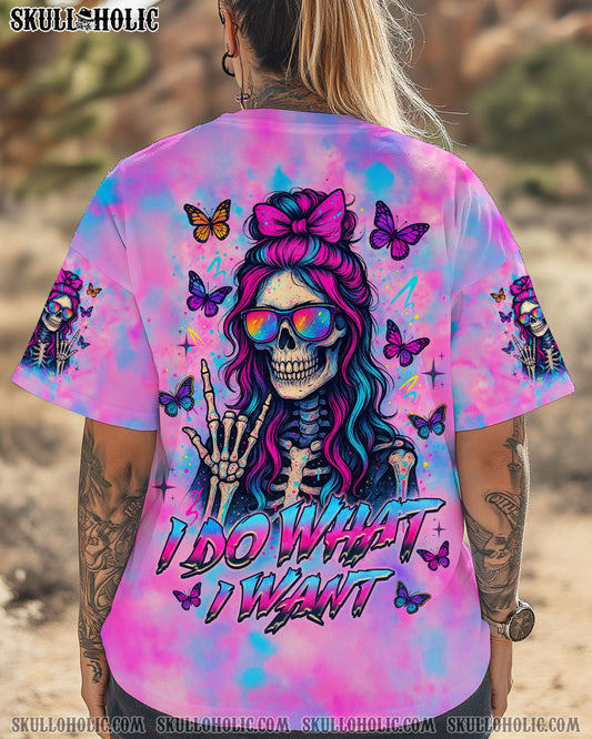 I DO WHAT I WANT MESSY BUN SKULL ALL OVER PRINT - TLNZ0805253