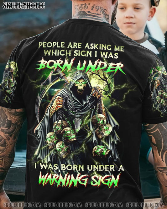 WARNING SIGN SKULL REAPER ALL OVER PRINT - YHHN2012224