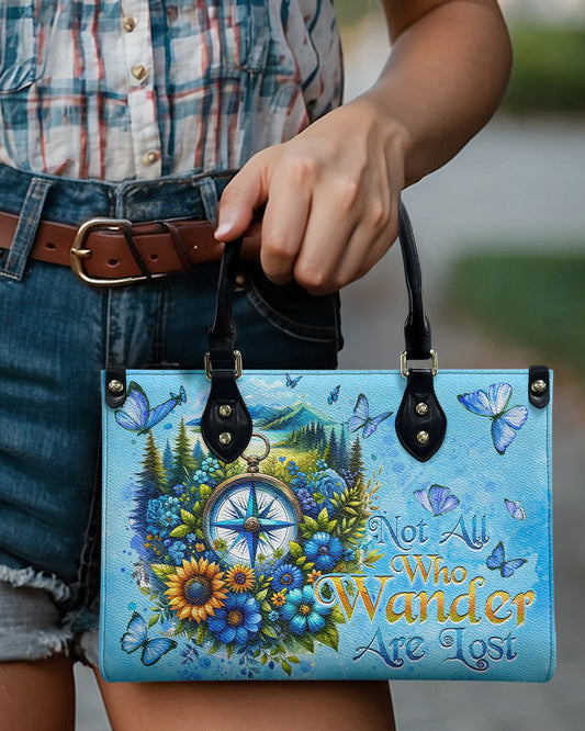 Not All Who Wander Are Lost Leather Handbag