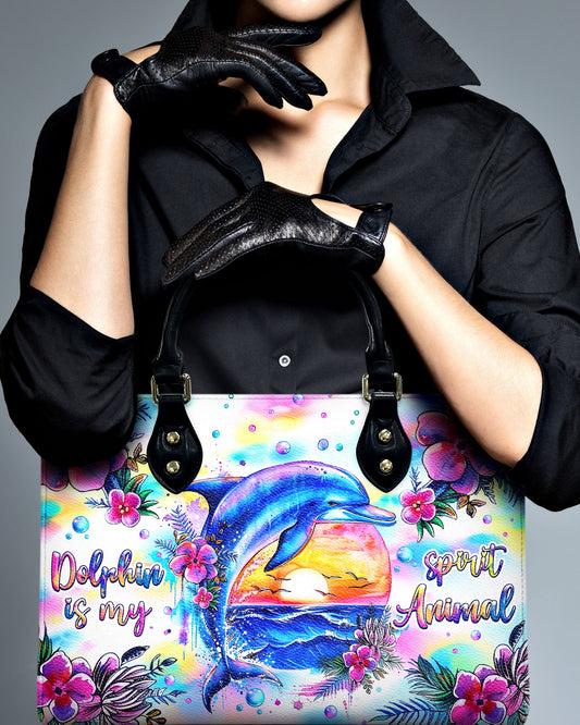 Dolphin Is My Spirit Animal Leather Handbag