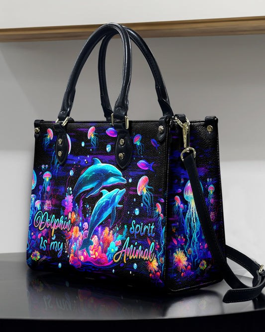 Dolphin Is My Spirit Animal Leather Handbag
