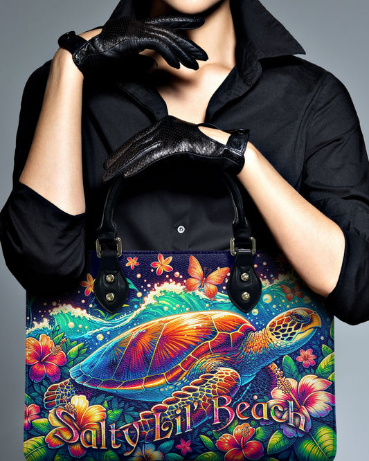 Salty Lil' Beach Turtle Leather Handbag