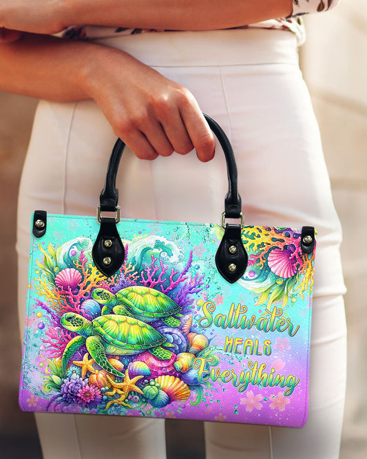 Saltwater Heals Everything Turtle Leather Handbag