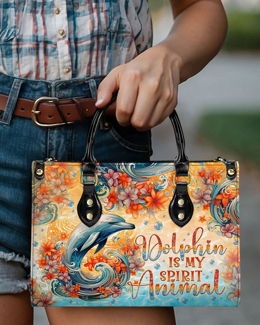 Dolphin Is My Spirit Animal Leather Handbag