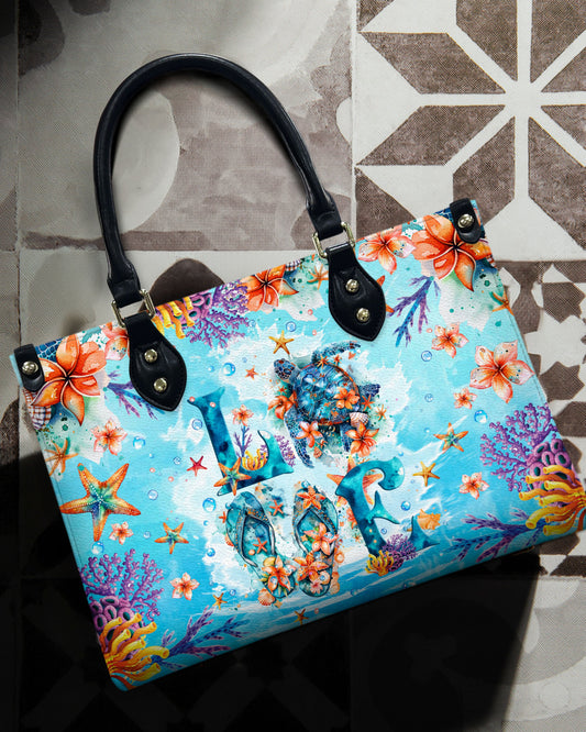 Love Sea Turtle Leather Handbag