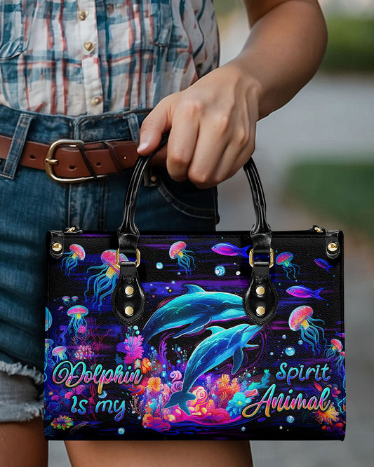 Dolphin Is My Spirit Animal Leather Handbag