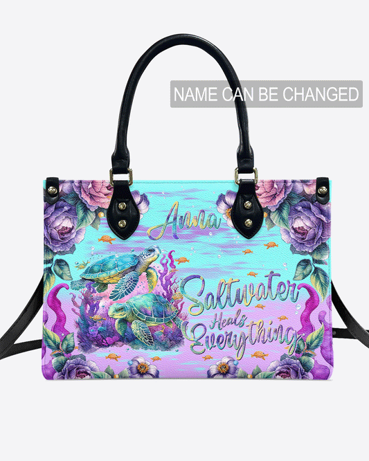 Saltwater Heals Everything Turtle Leather Handbag