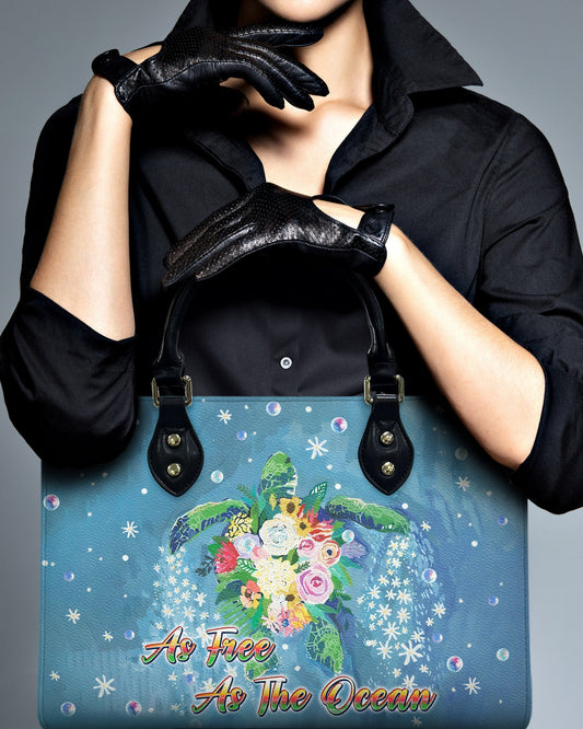 As Free As The Ocean Turtle Leather Handbag