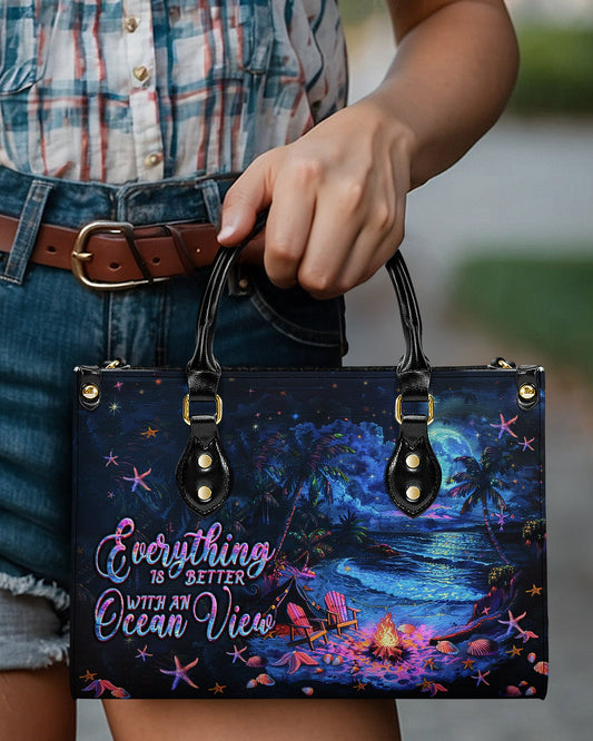 Everything Is Better Leather Handbag