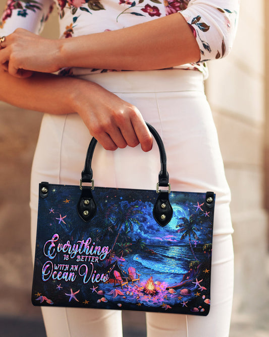 Everything Is Better Leather Handbag