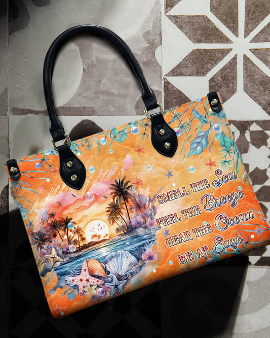 Smell The Sea Feel The Breeze Turtle Leather Handbag