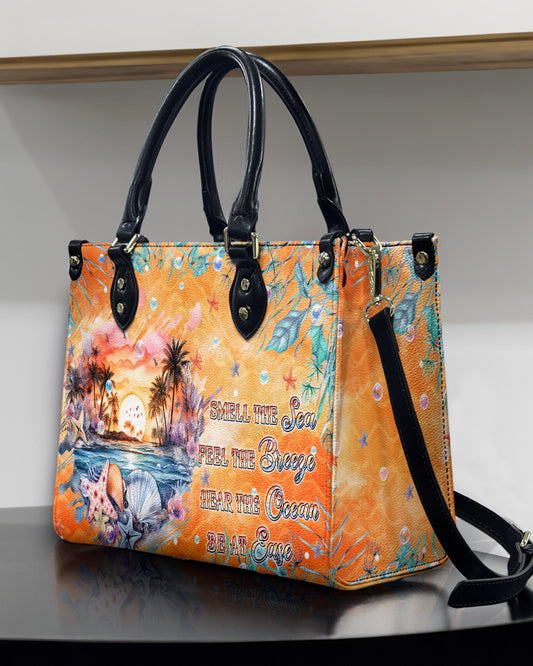 Smell The Sea Feel The Breeze Turtle Leather Handbag