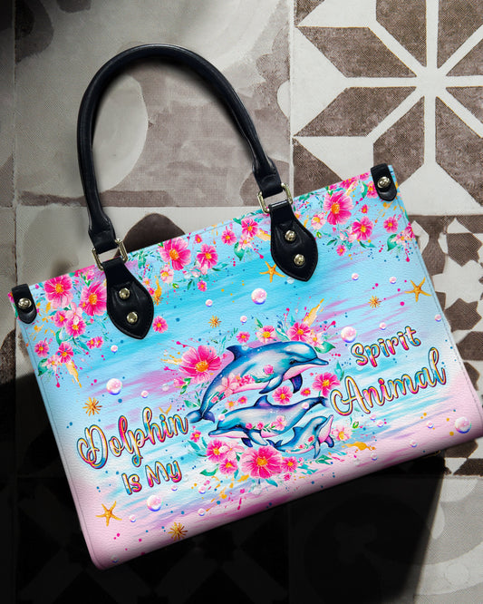 Dolphin Is My Spirit Animal Leather Handbag