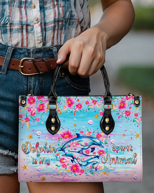 Dolphin Is My Spirit Animal Leather Handbag