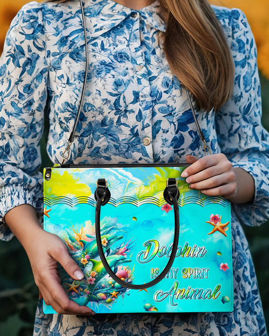 Dolphin Is My Spirit Animal Leather Handbag