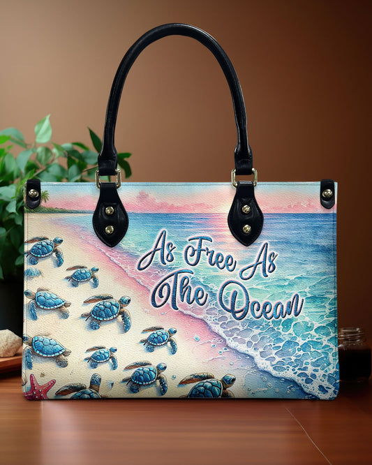 As Free As The Ocean Turtle Leather Handbag