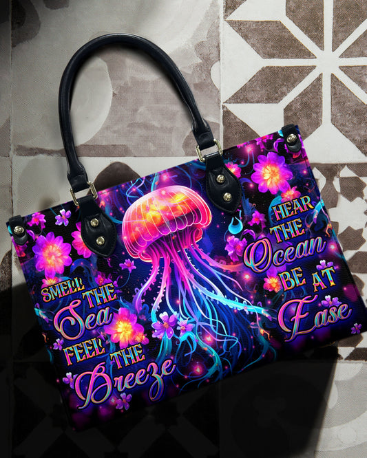 Smell The Sea Feel The Breeze Leather Handbag