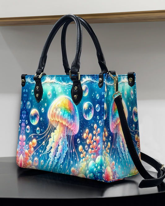 As Free As The Ocean Leather Handbag