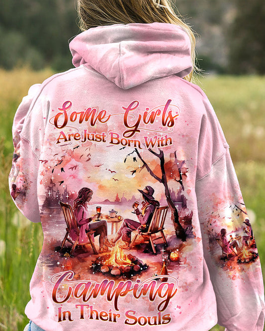 SOME GIRLS ARE JUST BORN WITH CAMPING ALL OVER PRINT - YHDU2908231